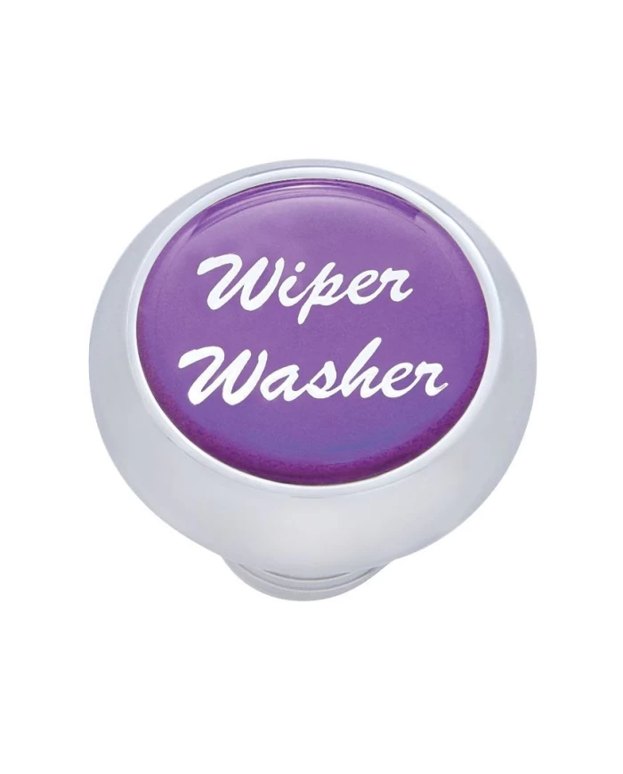 (CARD) CHROME DELUXE DASH KNOB W/ GLOSSY "WIPER/WASHER" STICKER - PURPLE (CARD) CHROME DELUXE DASH KNOB W/ GLOSSY "WIPER/WASHER" STICKER - PURPLE