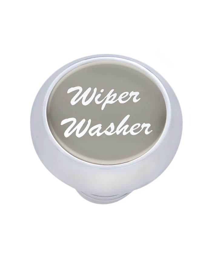 (CARD) CHROME DELUXE DASH KNOB W/ GLOSSY "WIPER/WASHER" STICKER - SILVER (CARD) CHROME DELUXE DASH KNOB W/ GLOSSY "WIPER/WASHER" STICKER - SILVER