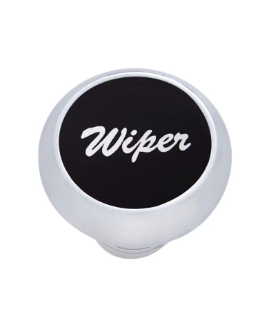(CARD) CHROME DELUXE DASH KNOB W/ ALUMINUM "WIPER" STICKER - BLACK (CARD) CHROME DELUXE DASH KNOB W/ ALUMINUM "WIPER" STICKER - BLACK
