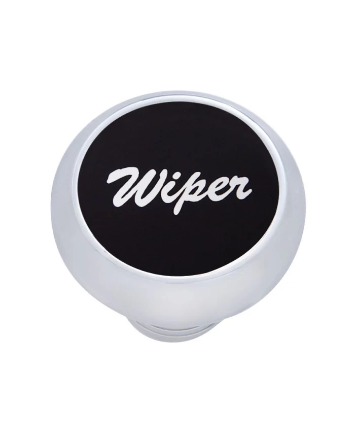 (CARD) CHROME DELUXE DASH KNOB W/ ALUMINUM "WIPER" STICKER - BLACK (CARD) CHROME DELUXE DASH KNOB W/ ALUMINUM "WIPER" STICKER - BLACK