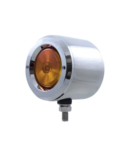 UP33167-Stainless 2.5" Double Face With Lights & Bezels - Amber & Red Lens