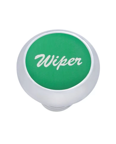 (CARD) CHROME DELUXE DASH KNOB W/ ALUMINUM "WIPER" STICKER - GREEN (CARD) CHROME DELUXE DASH KNOB W/ ALUMINUM "WIPER" STICKER - GREEN