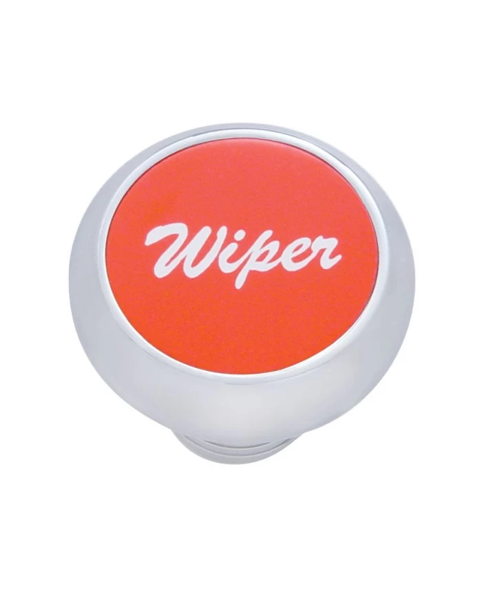 (CARD) CHROME DELUXE DASH KNOB W/ ALUMINUM "WIPER" STICKER - RED (CARD) CHROME DELUXE DASH KNOB W/ ALUMINUM "WIPER" STICKER - RED