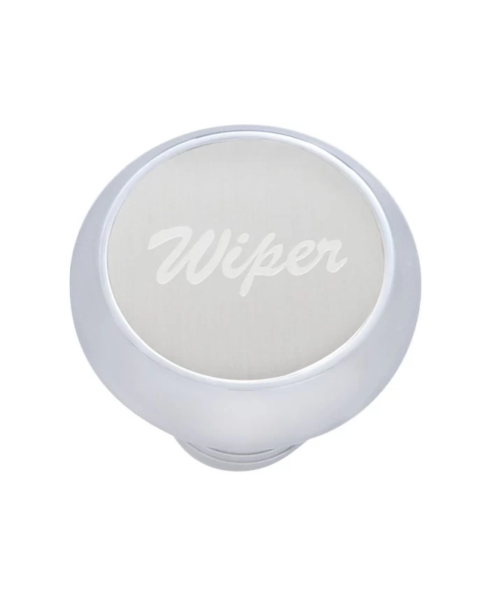 (CARD) CHROME DELUXE DASH KNOB W/ ALUMINUM "WIPER" STICKER - SILVER (CARD) CHROME DELUXE DASH KNOB W/ ALUMINUM "WIPER" STICKER - SILVER