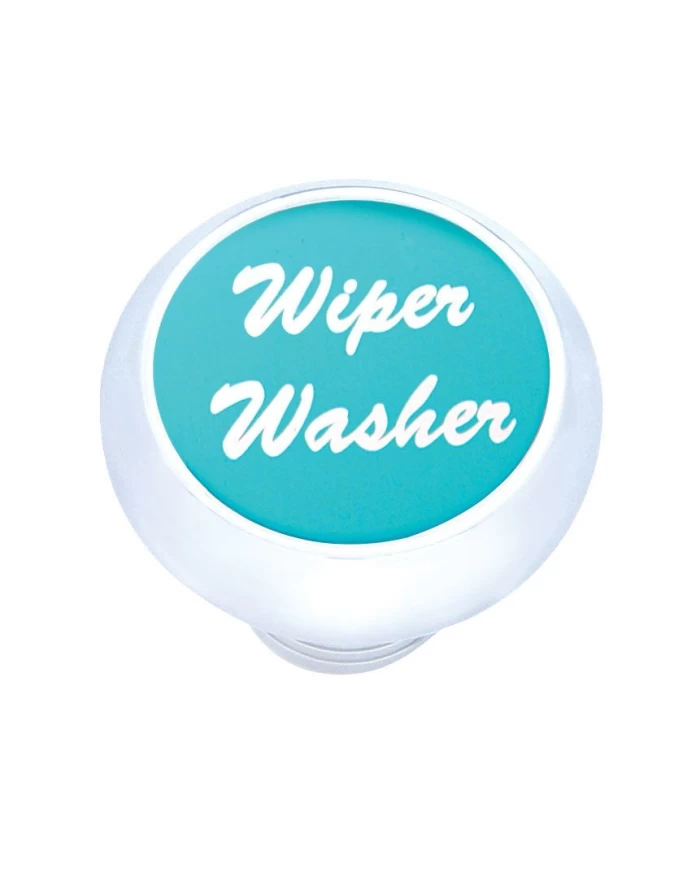 (CARD) CHROME DELUXE DASH KNOB W/ ALUMINUM "WIPER/WASHER" STICKER - BLUE (CARD) CHROME DELUXE DASH KNOB W/ ALUMINUM "WIPER/WASHER" STICKER - BLUE