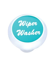 (CARD) CHROME DELUXE DASH KNOB W/ ALUMINUM "WIPER/WASHER" STICKER - BLUE