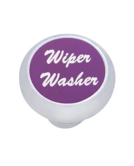(CARD) CHROME DELUXE DASH KNOB W/ ALUMINUM "WIPER/WASHER" STICKER - PURPLE