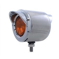 UP33168-Stainless 2.5" Double Face With Lights & Visors - Amber & Red Lens