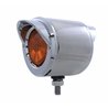 UP33168-Stainless 2.5" Double Face With Lights & Visors - Amber & Red Lens