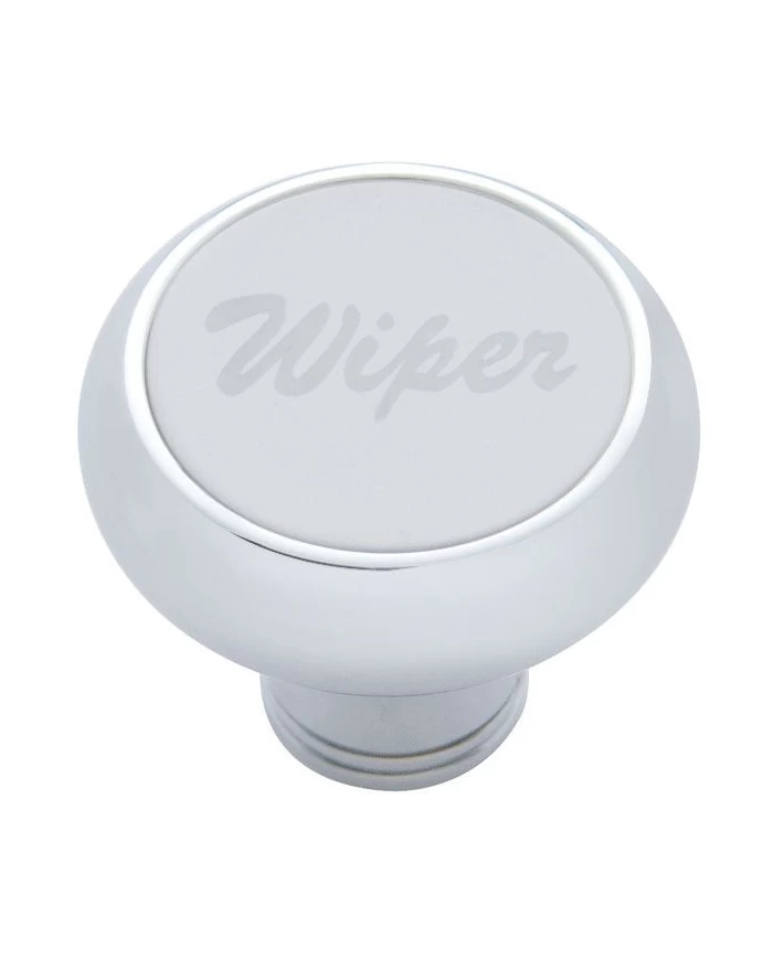 (CARD) CHROME DELUXE DASH KNOB W/ STAINLESS STEEL "WIPER" PLAQUE (CARD) CHROME DELUXE DASH KNOB W/ STAINLESS STEEL "WIPER" PLAQUE