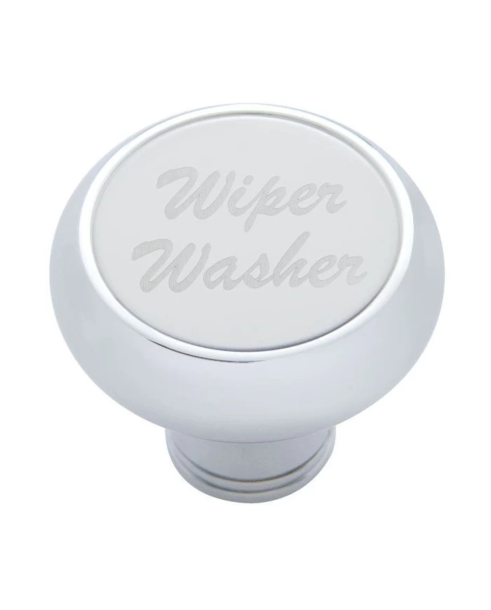 (CARD) CHROME DELUXE DASH KNOB W/ STAINLESS STEEL "WIPER/WASHER" PLAQUE (CARD) CHROME DELUXE DASH KNOB W/ STAINLESS STEEL "WIPER/WASHER" PLAQUE