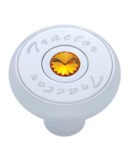 (CARD) CHROME DELUXE AIR VALVE KNOB WITH STAINLESS STEEL "TRACTOR" PLAQUE & DIAMOND - AMBER (CARD) CHROME DELUXE AIR VALVE KNOB WITH STAINLESS STEEL "TRACTOR" PLAQUE & DIAMOND - AMBER