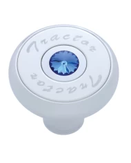 (CARD) CHROME DELUXE AIR VALVE KNOB WITH STAINLESS STEEL "TRACTOR" PLAQUE & DIAMOND - BLUE (CARD) CHROME DELUXE AIR VALVE KNOB WITH STAINLESS STEEL "TRACTOR" PLAQUE & DIAMOND - BLUE