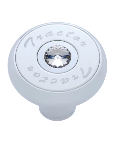 (CARD) CHROME DELUXE AIR VALVE KNOB WITH STAINLESS STEEL "TRACTOR" PLAQUE & DIAMOND - CLEAR (CARD) CHROME DELUXE AIR VALVE KNOB WITH STAINLESS STEEL "TRACTOR" PLAQUE & DIAMOND - CLEAR