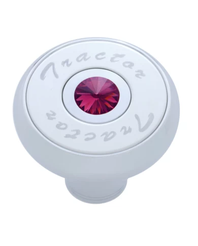 (CARD) CHROME DELUXE AIR VALVE KNOB WITH STAINLESS STEEL "TRACTOR" PLAQUE & DIAMOND - PURPLE (CARD) CHROME DELUXE AIR VALVE KNOB WITH STAINLESS STEEL "TRACTOR" PLAQUE & DIAMOND - PURPLE