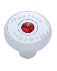(CARD) CHROME DELUXE AIR VALVE KNOB WITH STAINLESS STEEL "TRACTOR" PLAQUE & DIAMOND - RED