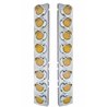 UP33600-SS Front Air Cleaner Bracket With 16X 9 LED 2" Lights & Visors For Peterbilt-Amber LED & Lens