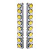 UP33602-SS Front Air Cleaner Bracket With 16X 9 LED 2" Reflector Lights & Visors For Peterbilt -Amber LED & Lens
