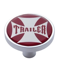 (CARD) CHROME SHORT PIN MOUNT AIR VALVE KNOB W/ GLOSSY "TRACTOR" STICKER - RED (CARD) CHROME SHORT PIN MOUNT AIR VALVE KNOB W/ GLOSSY "TRACTOR" STICKER - RED