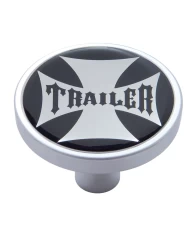 (CARD) CHROME SHORT PIN MOUNT AIR VALVE KNOB W/ GLOSSY "TRAILER" STICKER - BLACK (CARD) CHROME SHORT PIN MOUNT AIR VALVE KNOB W/ GLOSSY "TRAILER" STICKER - BLACK