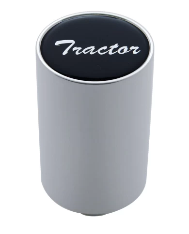 (CARD) CHROME ALUMINUM 3" AIR VALVE KNOB W/ GLOSSY "TRACTOR" STICKER - BLACK (CARD) CHROME ALUMINUM 3" AIR VALVE KNOB W/ GLOSSY "TRACTOR" STICKER - BLACK