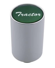 (CARD) CHROME ALUMINUM 3" AIR VALVE KNOB W/ GLOSSY "TRACTOR" STICKER - GREEN (CARD) CHROME ALUMINUM 3" AIR VALVE KNOB W/ GLOSSY "TRACTOR" STICKER - GREEN