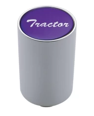 (CARD) CHROME ALUMINUM 3" AIR VALVE KNOB W/ GLOSSY "TRACTOR" STICKER - PURPLE (CARD) CHROME ALUMINUM 3" AIR VALVE KNOB W/ GLOSSY "TRACTOR" STICKER - PURPLE