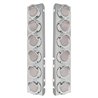 UP33609-SS Front Air Cleaner Bracket With 12X 9 LED 2" Lights & Visors For Peterbilt-Amber LED/Clear Lens