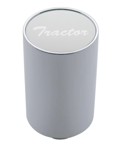 (CARD) CHROME ALUMINUM 3" AIR VALVE KNOB W/ GLOSSY "TRACTOR" STICKER - SILVER (CARD) CHROME ALUMINUM 3" AIR VALVE KNOB W/ GLOSSY "TRACTOR" STICKER - SILVER