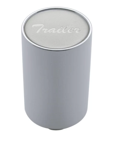 (CARD) CHROME ALUMINUM 3" AIR VALVE KNOB W/ GLOSSY "TRAILER" STICKER - SILVER (CARD) CHROME ALUMINUM 3" AIR VALVE KNOB W/ GLOSSY "TRAILER" STICKER - SILVER