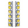 UP33610-SS Front Air Cleaner Bracket With 12X 9 LED 2" Reflector Lights & Visors For Peterbilt-Amber LED & Lens