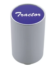 (CARD) CHROME ALUMINUM 3" AIR VALVE KNOB W/ ALUMINUM "TRACTOR" STICKER - PURPLE