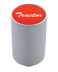 (CARD) CHROME ALUMINUM 3" AIR VALVE KNOB W/ ALUMINUM "TRACTOR" STICKER - RED