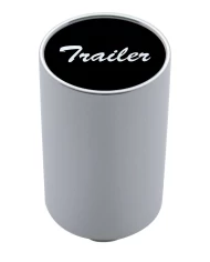 (CARD) CHROME ALUMINUM 3" AIR VALVE KNOB W/ ALUMINUM "TRAILER" STICKER - BLACK