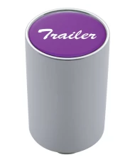 (CARD) CHROME ALUMINUM 3" AIR VALVE KNOB W/ ALUMINUM "TRAILER" STICKER - PURPLE
