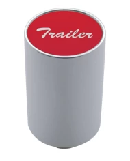 (CARD) CHROME ALUMINUM 3" AIR VALVE KNOB W/ ALUMINUM "TRAILER" STICKER - RED