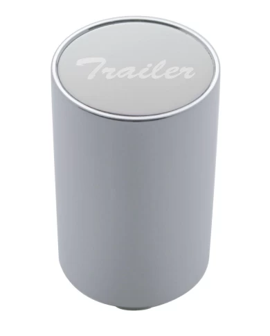 (CARD) CHROME ALUMINUM 3" AIR VALVE KNOB W/ ALUMINUM "TRAILER" STICKER - SILVER (CARD) CHROME ALUMINUM 3" AIR VALVE KNOB W/ ALUMINUM "TRAILER" STICKER - SILVER