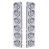 UP33611-SS Front Air Cleaner Bracket With 12X 9 LED 2" Reflector Lights & Visors For Peterbilt-Amber LED/Clear Lens