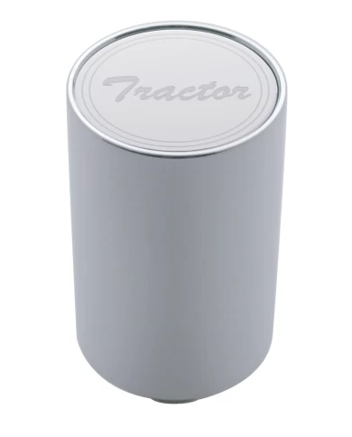 (CARD) CHROME ALUMINUM 3" AIR VALVE KNOB W/ STAINLESS STEEL CURSIVE SCRIPT PLAQUE - TRACTOR (CARD) CHROME ALUMINUM 3" AIR VALVE KNOB W/ STAINLESS STEEL CURSIVE SCRIPT PLAQUE - TRACTOR