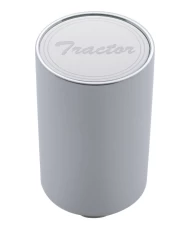 (CARD) CHROME ALUMINUM 3" AIR VALVE KNOB W/ STAINLESS STEEL CURSIVE SCRIPT PLAQUE - TRACTOR