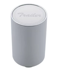 (CARD) CHROME ALUMINUM 3" AIR VALVE KNOB W/ STAINLESS STEEL CURSIVE SCRIPT PLAQUE - TRAILER
