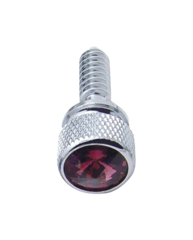 (BULK) CHROME PETERBILT DASH SCREWS W/ DIAMOND - PURPLE (BULK) CHROME PETERBILT DASH SCREWS W/ DIAMOND - PURPLE
