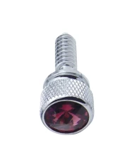 (BULK) CHROME PETERBILT DASH SCREWS W/ DIAMOND - PURPLE (BULK) CHROME PETERBILT DASH SCREWS W/ DIAMOND - PURPLE