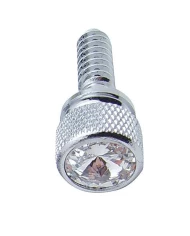(14/CARD) CHROME PETERBILT DASH SCREWS W/ DIAMOND - CLEAR (14/CARD) CHROME PETERBILT DASH SCREWS W/ DIAMOND - CLEAR