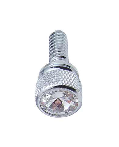(BULK) CHROME PETERBILT DASH SCREWS W/ DIAMOND - CLEAR (BULK) CHROME PETERBILT DASH SCREWS W/ DIAMOND - CLEAR