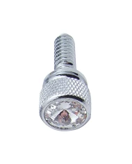 (BULK) CHROME PETERBILT DASH SCREWS W/ DIAMOND - CLEAR (BULK) CHROME PETERBILT DASH SCREWS W/ DIAMOND - CLEAR