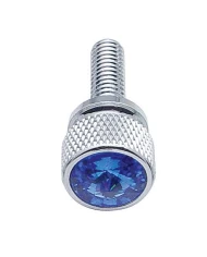 (12/CARD) CHROME KENWORTH DASH SHORT SCREWS W/ DIAMOND - BLUE (12/CARD) CHROME KENWORTH DASH SHORT SCREWS W/ DIAMOND - BLUE