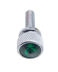 (12/CARD) CHROME KENWORTH DASH SHORT SCREWS W/ DIAMOND - GREEN (12/CARD) CHROME KENWORTH DASH SHORT SCREWS W/ DIAMOND - GREEN