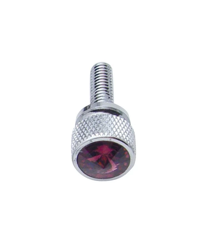 (12/CARD) CHROME KENWORTH DASH SHORT SCREWS W/ DIAMOND - PURPLE