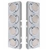 UP33617-SS Front Air Cleaner Bracket With 8X 9 LED 2" Lights & Visors For Peterbilt-Amber LED/Clear Lens